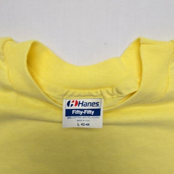 Vintage FBLA Shirt Hanes Casper Wyoming Large Yellow Graphic Tee 1990s 90s - Picture 5 of 9